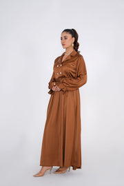 Golden Brown Silk Long dress