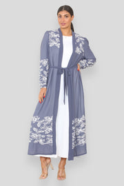 Joyce Grey Embroidered Kimono